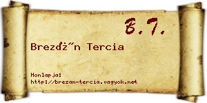 Brezán Tercia névjegykártya